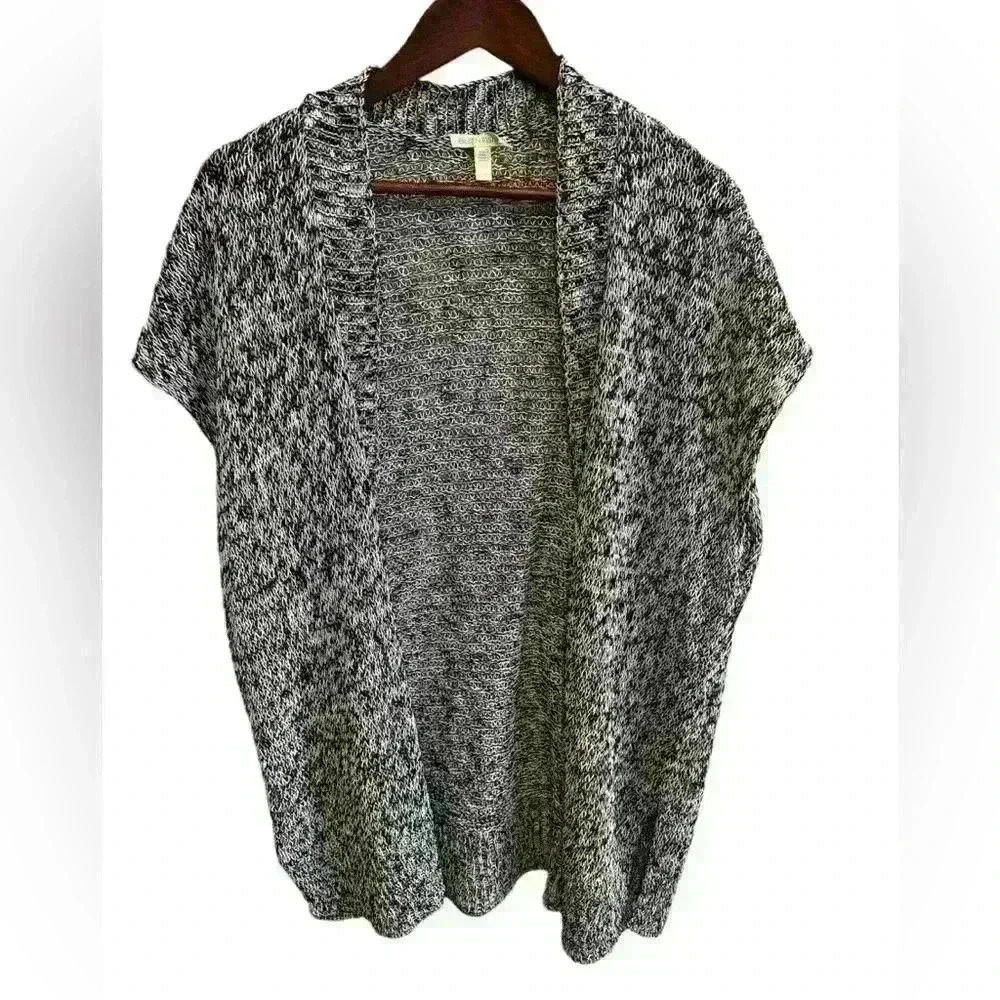 Eileen Fisher Organic Melange Linen Grain Twist Cardigan Size L